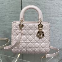 Medium Lady Dior Bag In Cannage Lambskin Cherry