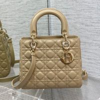 Medium Lady Dior Bag In Cannage Lambskin Khaki