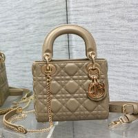 Mini Lady Dior Bag In Cannage Lambskin Khaki