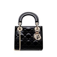 Mini Lady Dior Bag In Patent Cannage Calfskin Black