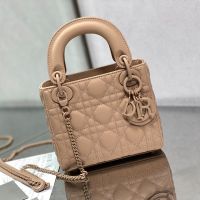 Mini Lady Dior Bag In Ultramatte Cannage Calfskin Lotus Pink