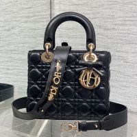 Small Lady Dior My ABCDior Bag with Detachable Bow in Cannage Lambskin Black