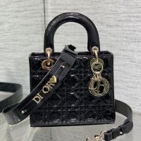 Lady Dior My ABCDior Bag In Patent Cannage Calfskin Black