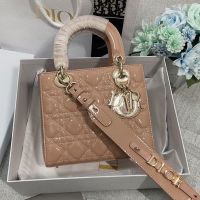 Small Lady Dior My ABCDior Bag In Patent Cannage Calfskin Powder Pink