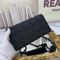 Lady Dior Pouch in Ultramatte Cannage Calfskin Black
