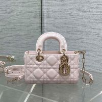 Micro Lady D-Joy Bag In Cannage Lambskin Cherry