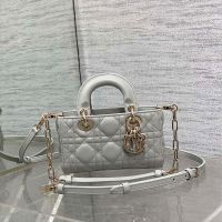 Micro Lady D-Joy Bag In Cannage Lambskin Cloud Grey