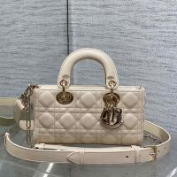 Small Lady D-Joy Bag In Cannage Lambskin Beige