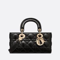 Small Lady D-Joy Bag In Cannage Lambskin Black