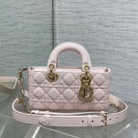 Small Lady D-Joy Bag In Cannage Lambskin Cherry