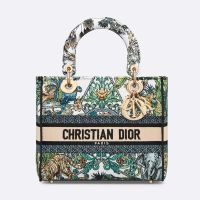 Medium Lady D-Lite Bag In Etoile de Voyage Embroidery Multicolor
