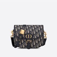 Medium Dior Bobby Bag In Oblique Jacquard Blue