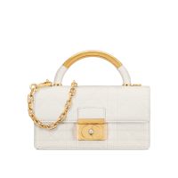 Mini Dior Ange Bag In Macrocannage Lambskin White