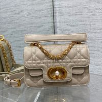 Mini Dior Jolie Top Handle Bag in Cannage Calfskin Beige