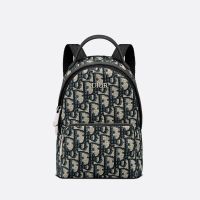 Mini Dior Rider Backpack In Oblique Jacquard Blue