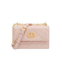 Mini Dior Miss Caro Bag In Macrocannage Lambskin Pink