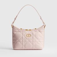 Mini Miss Caro Diorling Bag with Chain In Macrocannage Lambskin Pink