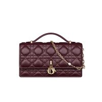 Mini My Dior Bag In Cannage Lambskin Burgundy