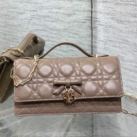 Mini My Dior Bag with Detachable Bow in Cannage Lambskin Taupe