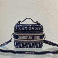 Small DiorTravel Vanity Case in Oblique Jacquard Blue