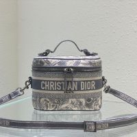Small DiorTravel Vanity Case in Toile de Jouy Embroidery Grey