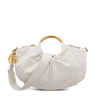 Walk in Dior Purse In Macrocannage Calfskin White